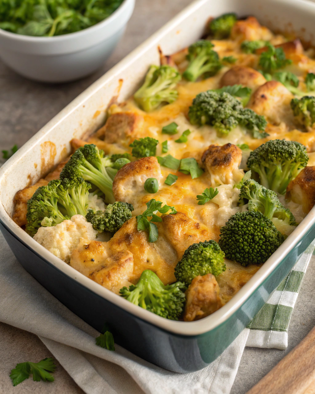 Cheesy Baked Potato Chicken and Broccoli Casserole