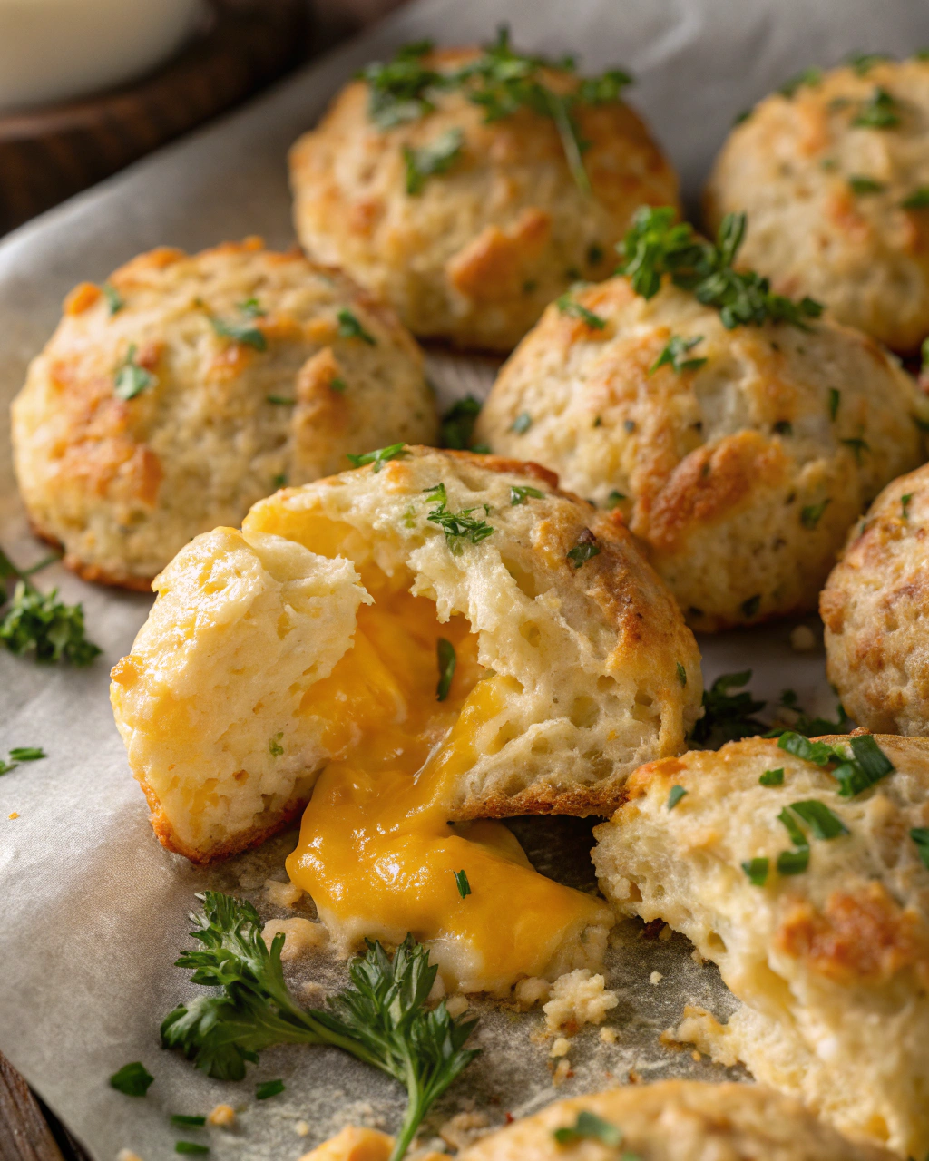 Buttery GarlicCheddar Drop Biscuits