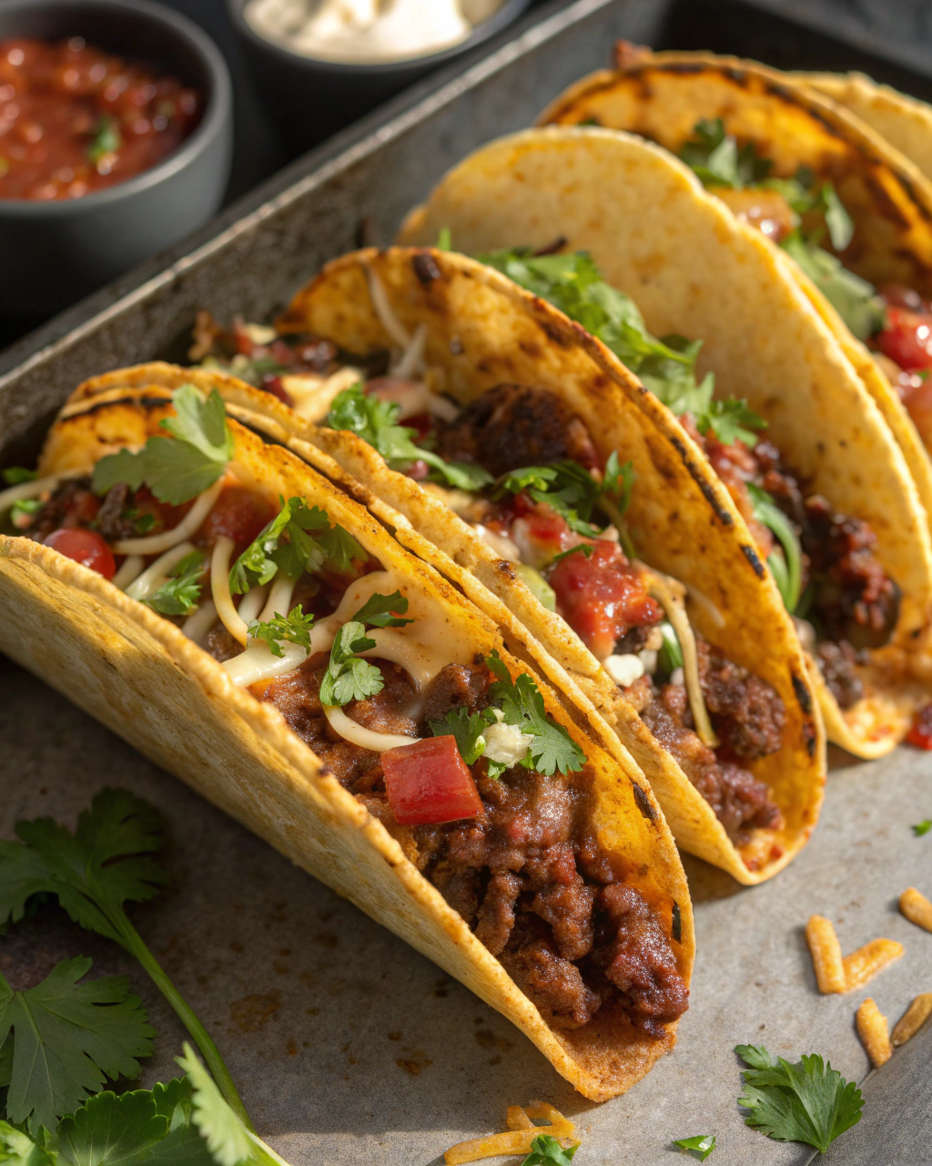 Baked Beef Tacos with Golden Crust