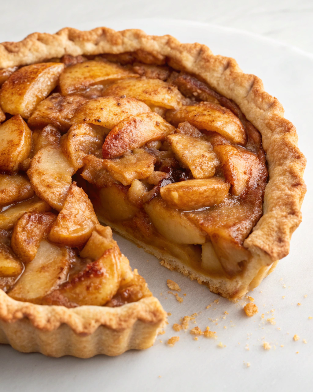 Baked Caramel Apple Pie with Golden Crust