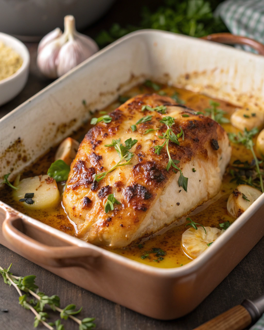 Baked Honey Garlic Chicken with Golden Crust