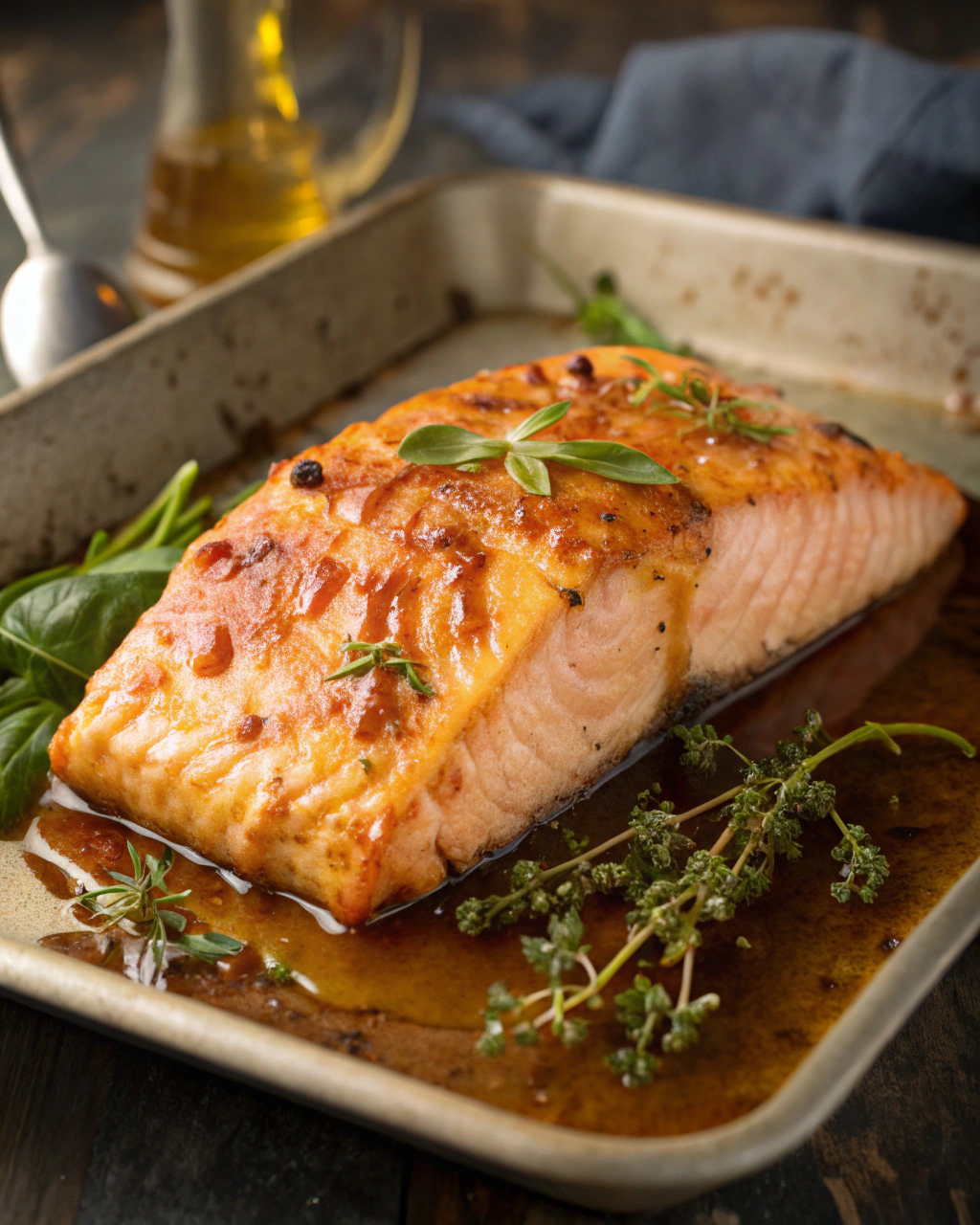 Baked Honey Glazed Salmon with Golden Crust