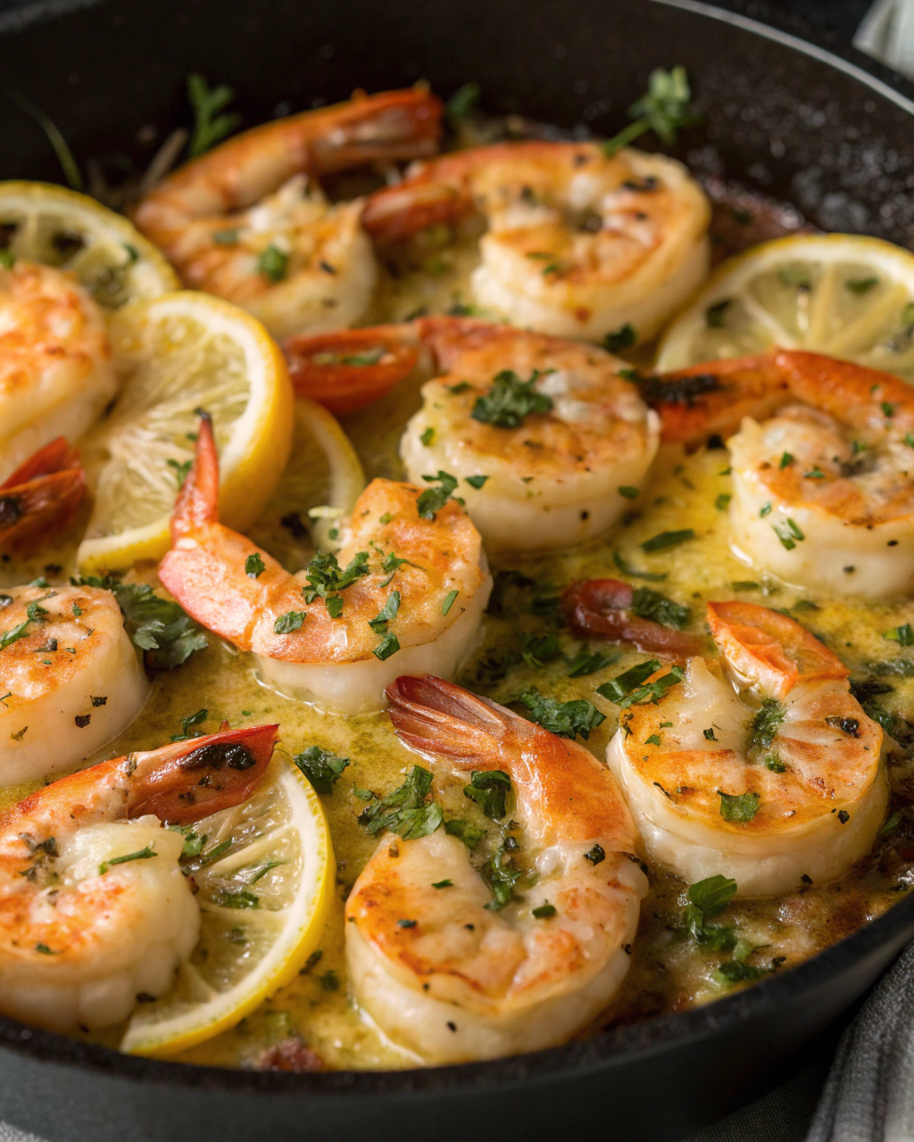 Baked Lemon Garlic Shrimp with Golden Crust