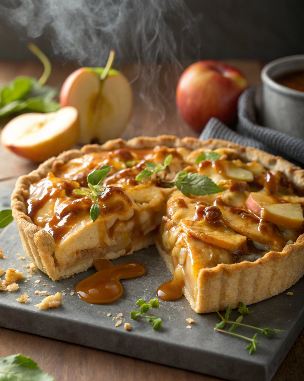 Cheesy Caramel Apple Pie for Family Dinner