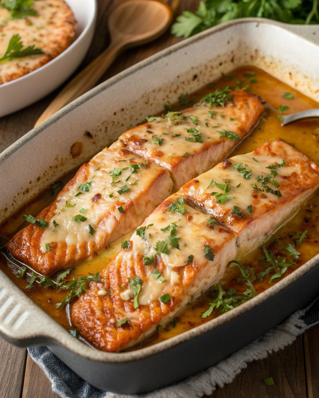 Cheesy Honey Glazed Salmon for Family Dinner