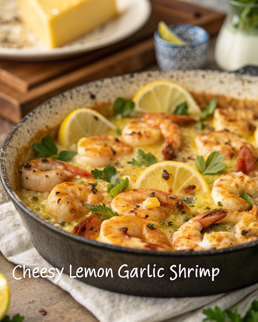 Cheesy Lemon Garlic Shrimp for Family Dinner