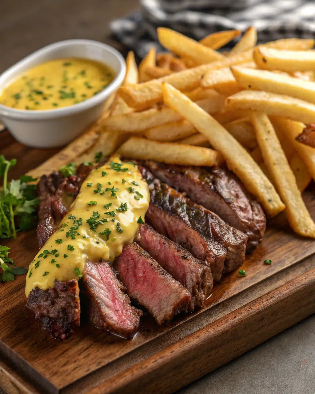 Classic Steak Frites with Homemade Béarnaise Sauce and Crispy Fries
