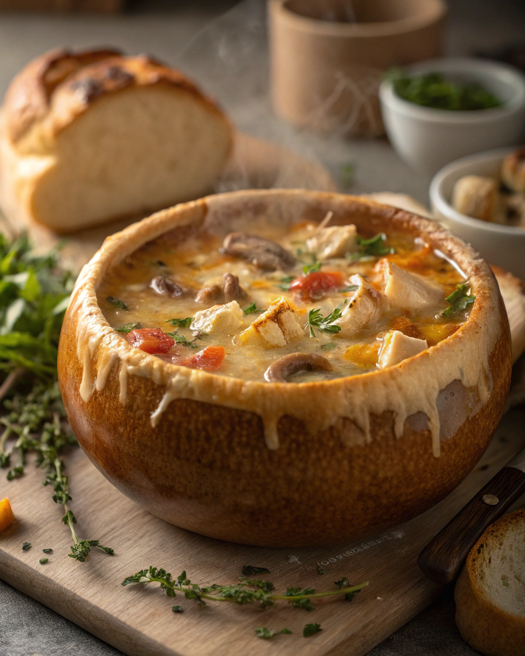 Cozy Rotisserie Chicken Mushroom Soup