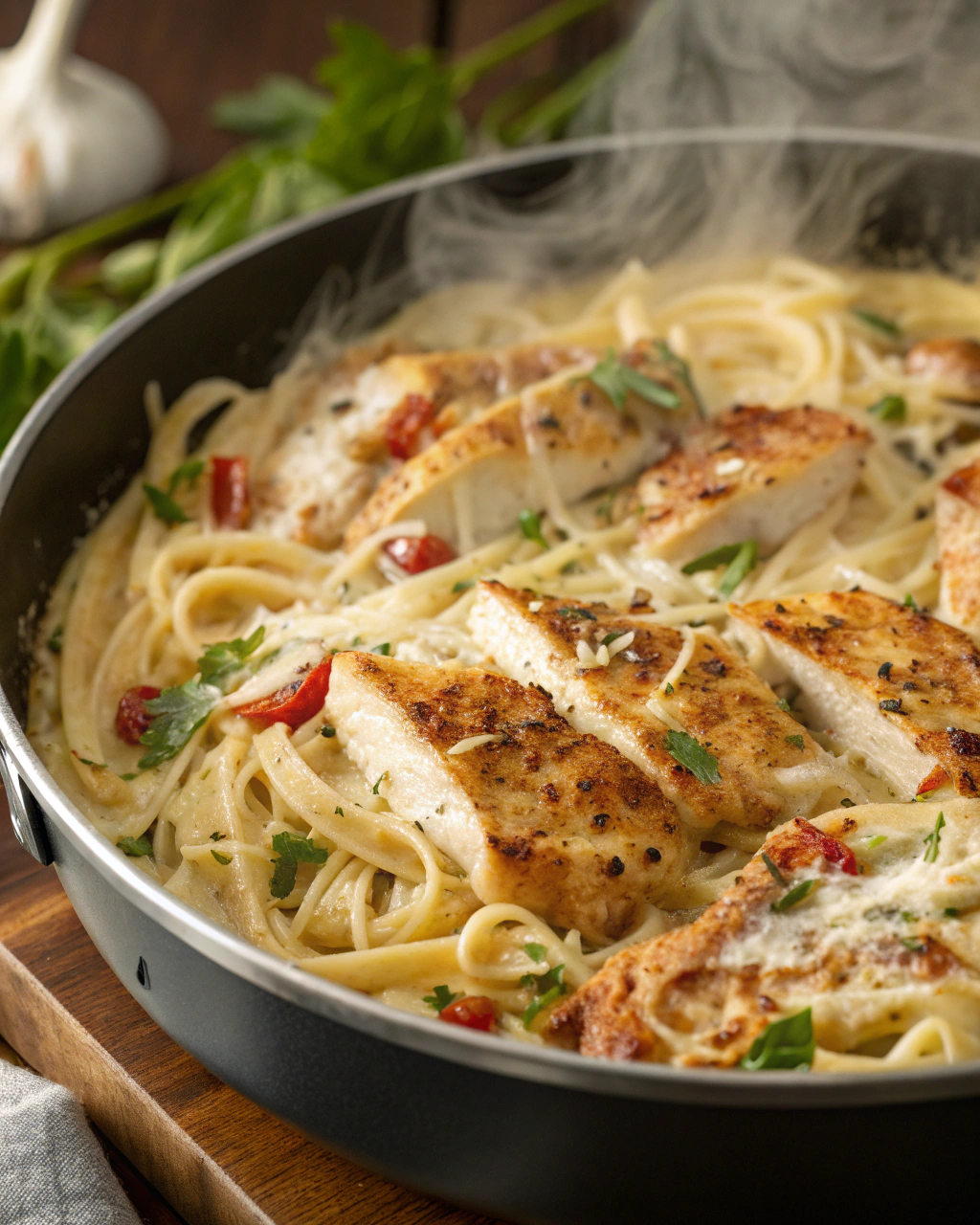 Creamy Garlic Parmesan Chicken Pasta  Cozy Dinner Favorite