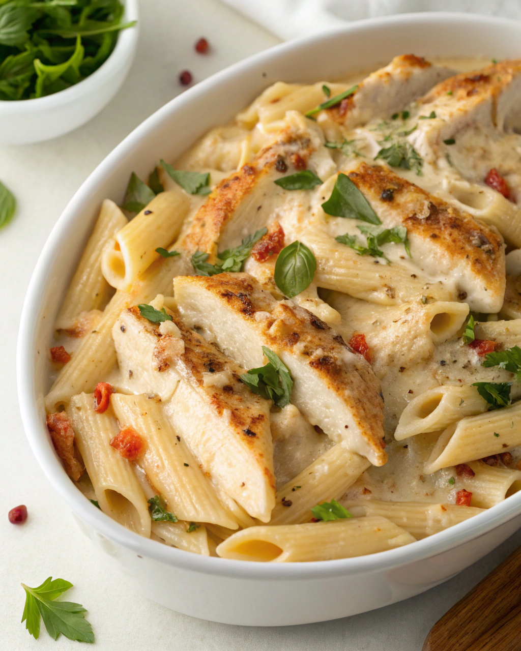 Creamy Parmesan Chicken Penne Pasta