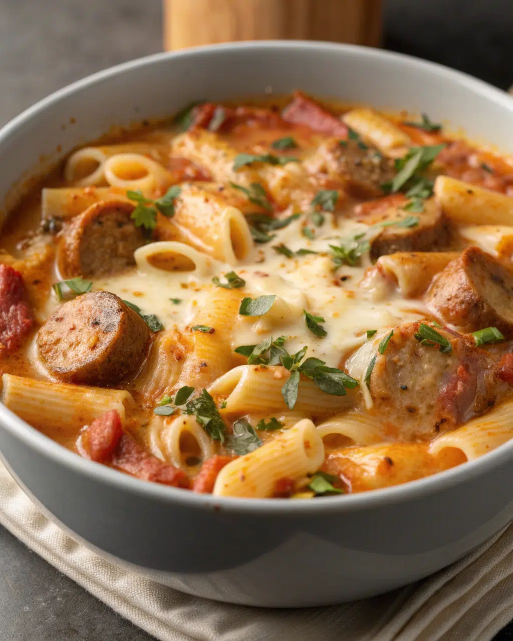 Creamy Sausage and Tomato Pasta Soup  Easy One Pot Dinner