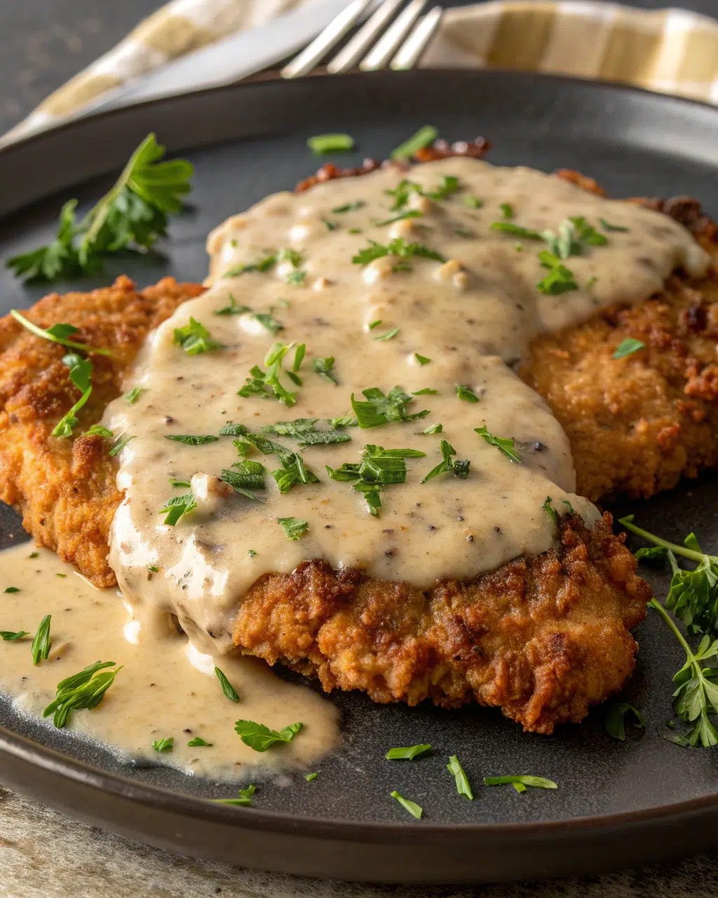 Crispy Country Fried Steak with Creamy Homemade Gravy 數
