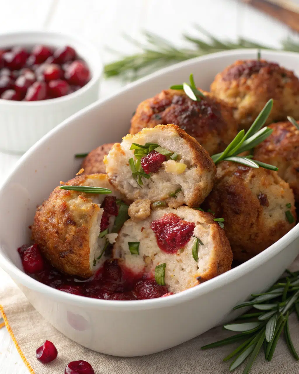 Festive Cranberry Turkey Stuffing Balls