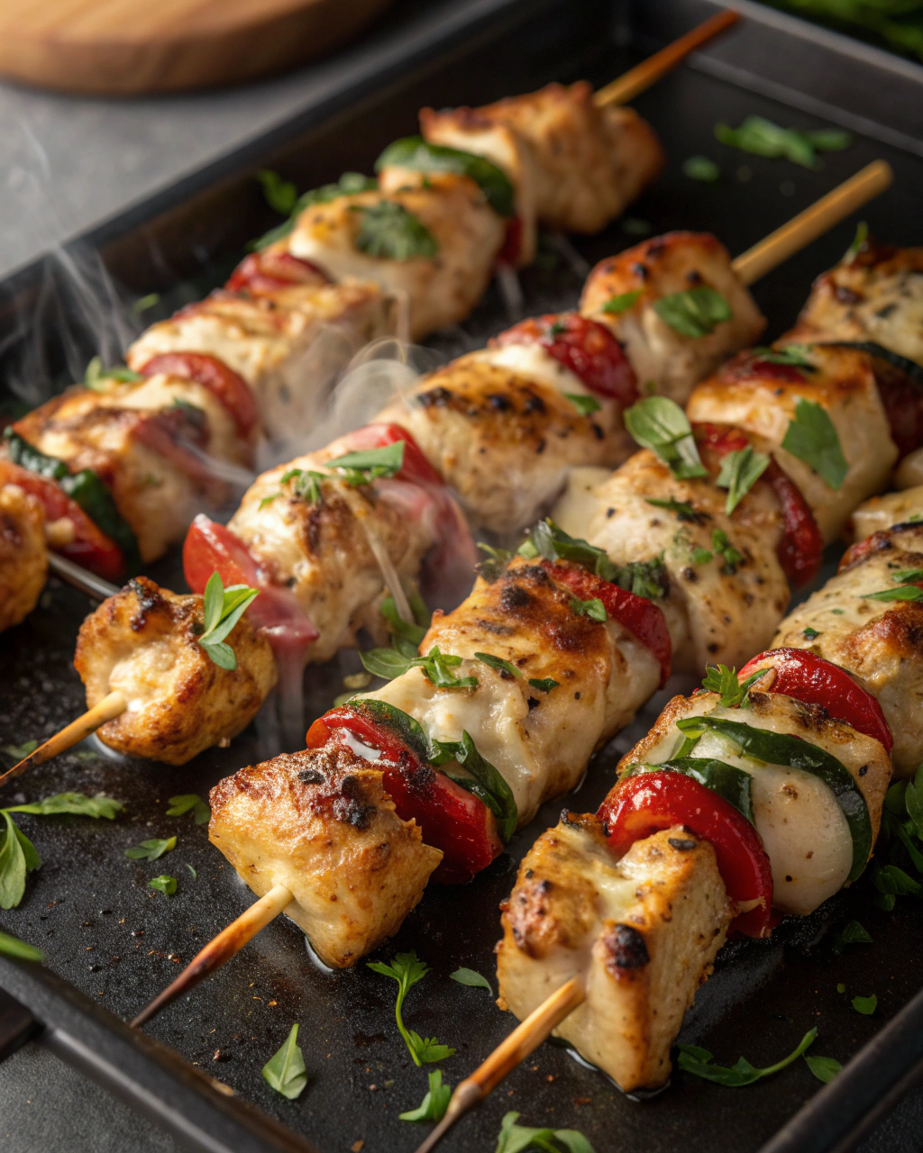 Juicy Garlic Parmesan Chicken Kabobs