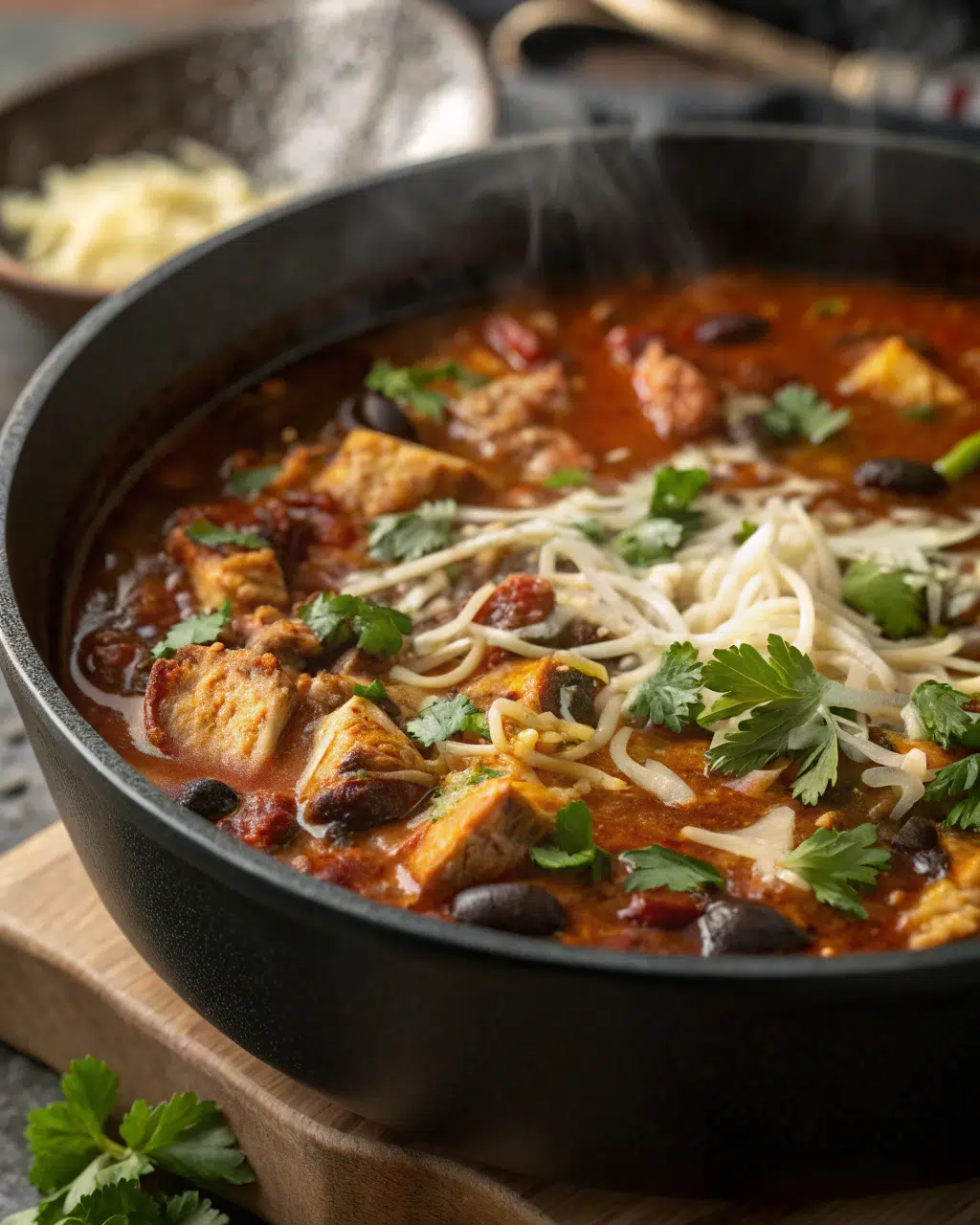 Smoky Poblano Chicken & Black Bean Soup