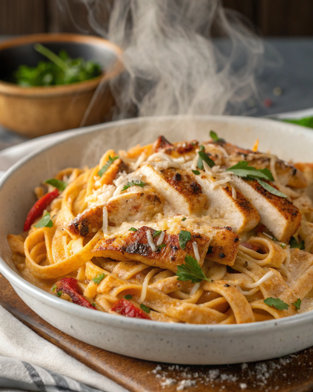 Spicy Chicken Alfredo Pasta That’s Full of Flavor