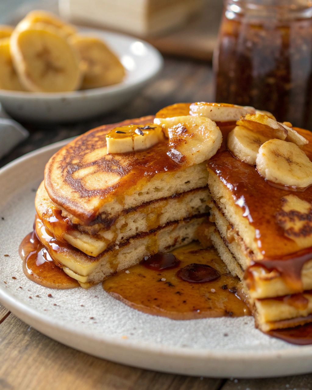 Sweet and Sticky Banana Pancakes for Cozy Nights