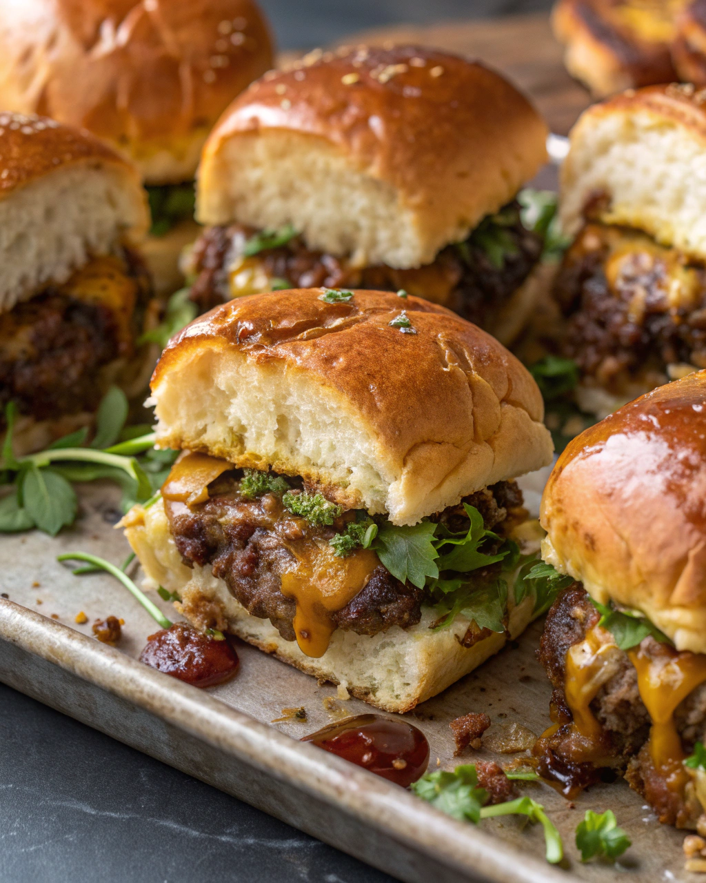 Sweet and Sticky Cheeseburger Sliders for Cozy Nights