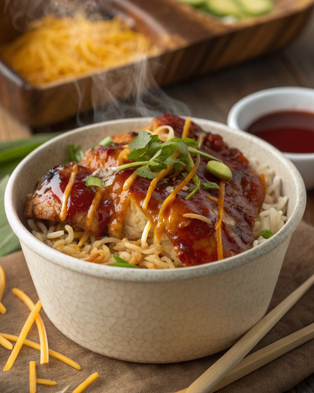 Sweet and Sticky Chicken Rice Bowl for Cozy Nights