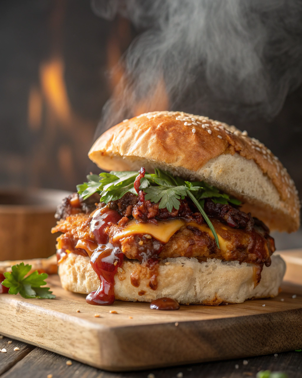 Sweet and Sticky Chicken Sandwich for Cozy Nights