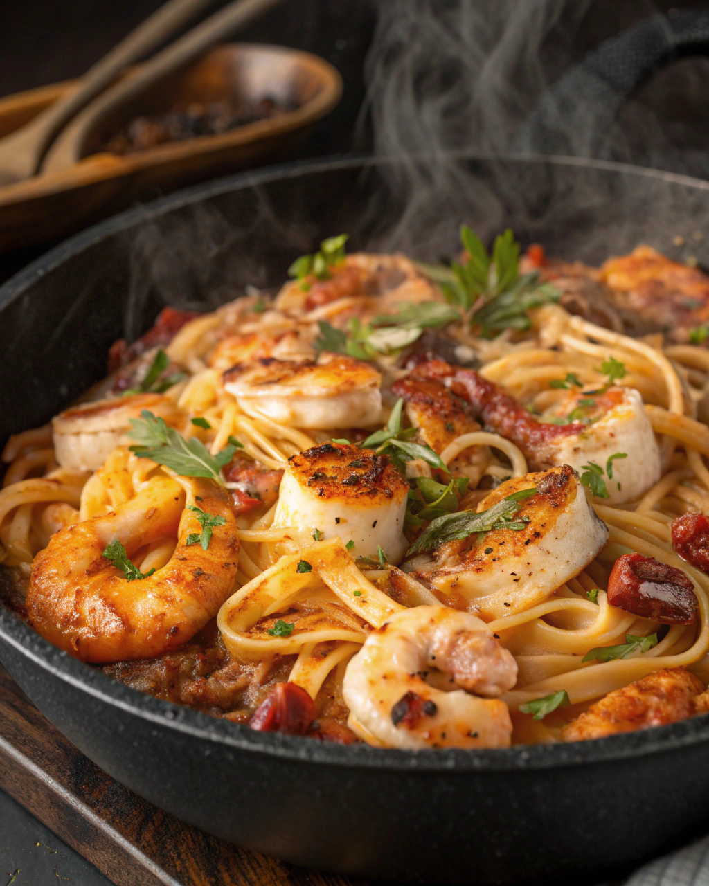 Sweet and Sticky Seafood Pasta for Cozy Nights