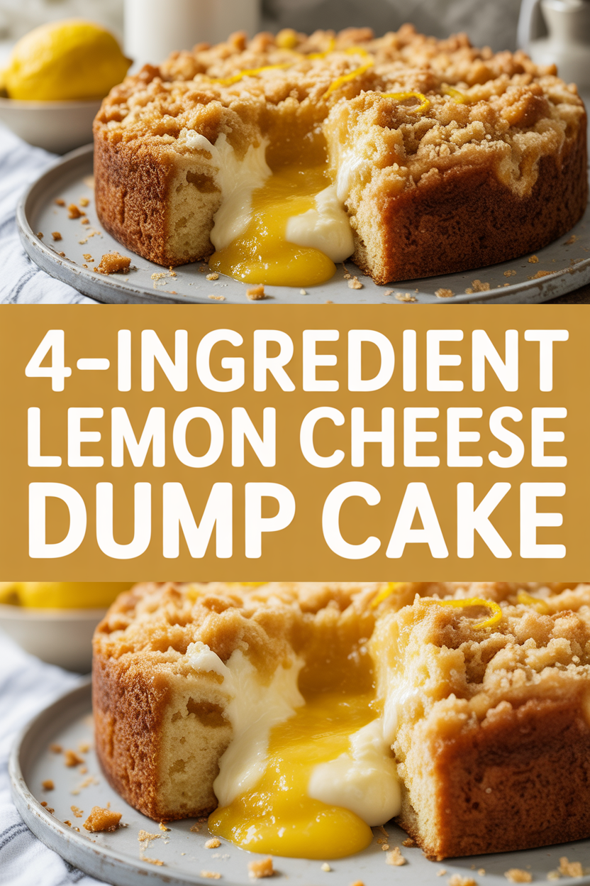 4-Ingredient Lemon Cream Cheese Dump Cake
