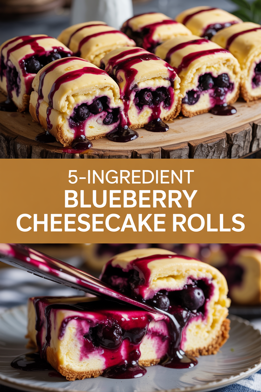 5-Ingredient Blueberry Cheesecake Rolls