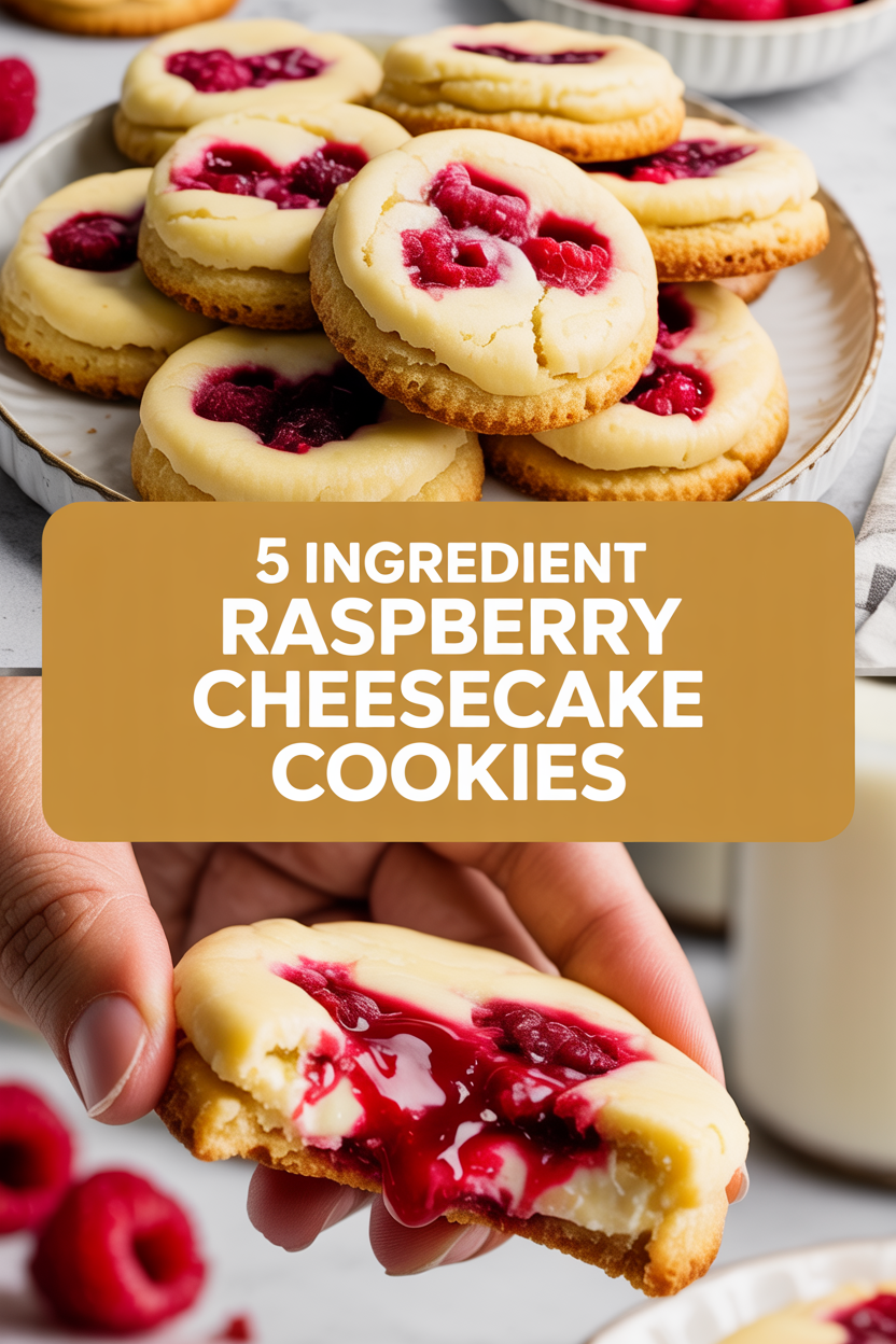 5 Ingredient Raspberry Cheesecake Cookies