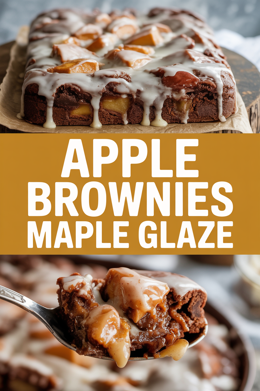 Apple Brownies Maple Glaze