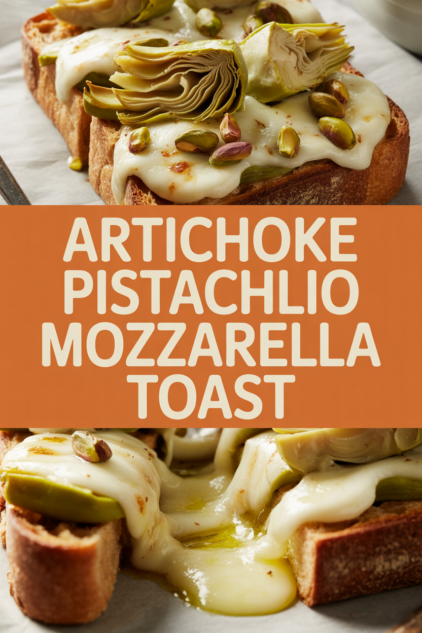 Artichoke Pistachio Mozzarella Toast