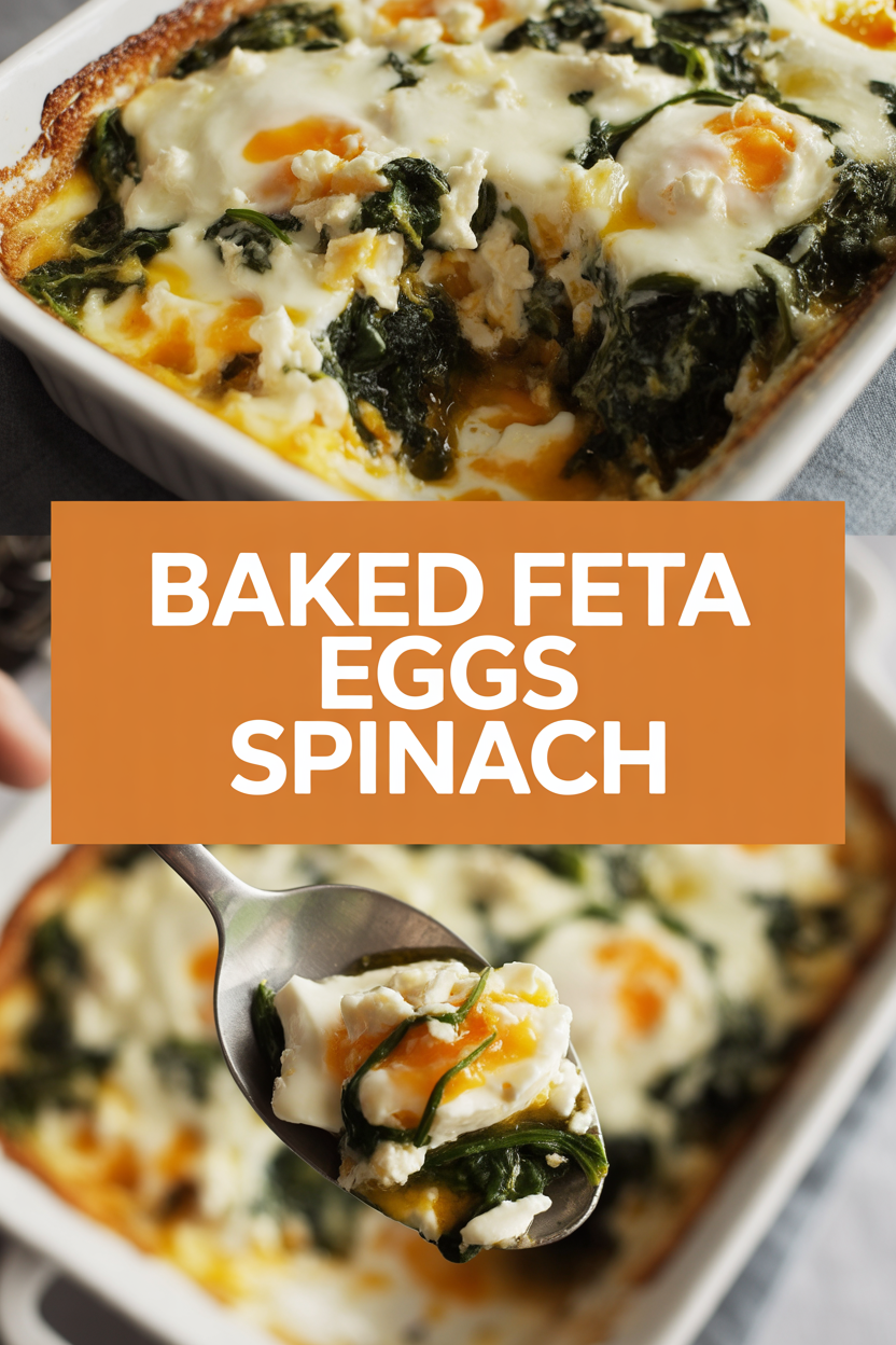 Baked Feta Eggs Spinach