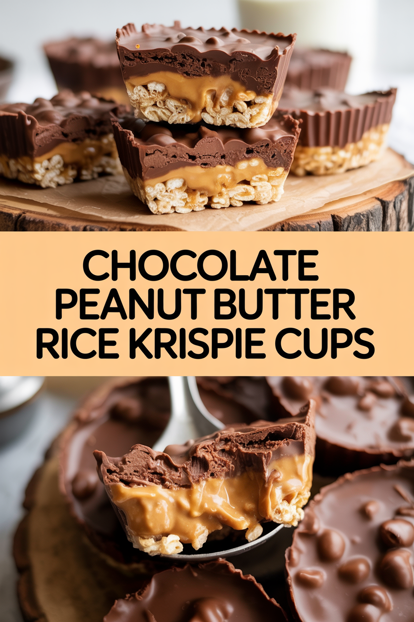 Chocolate Peanut Butter Rice Krispie Cups