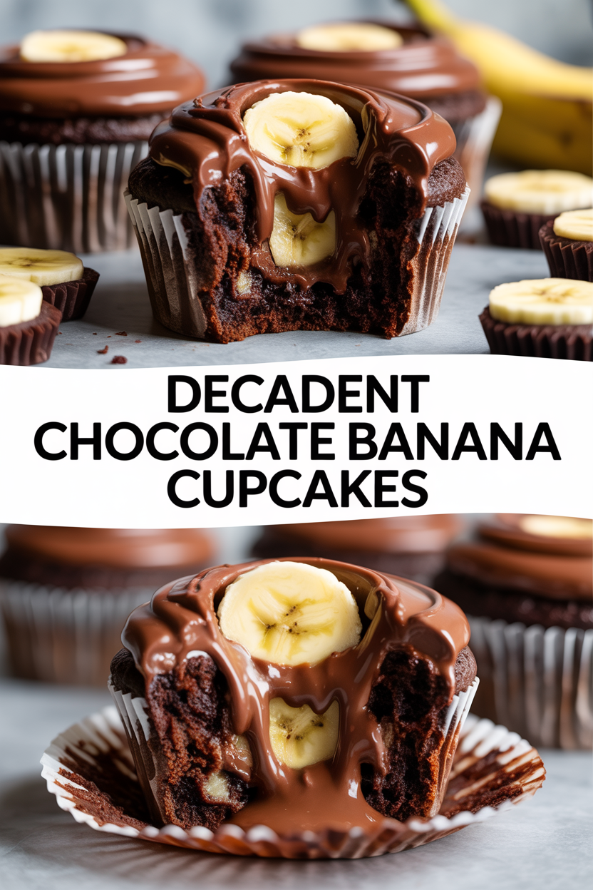 Decadent Chocolate Banana Cupcakes