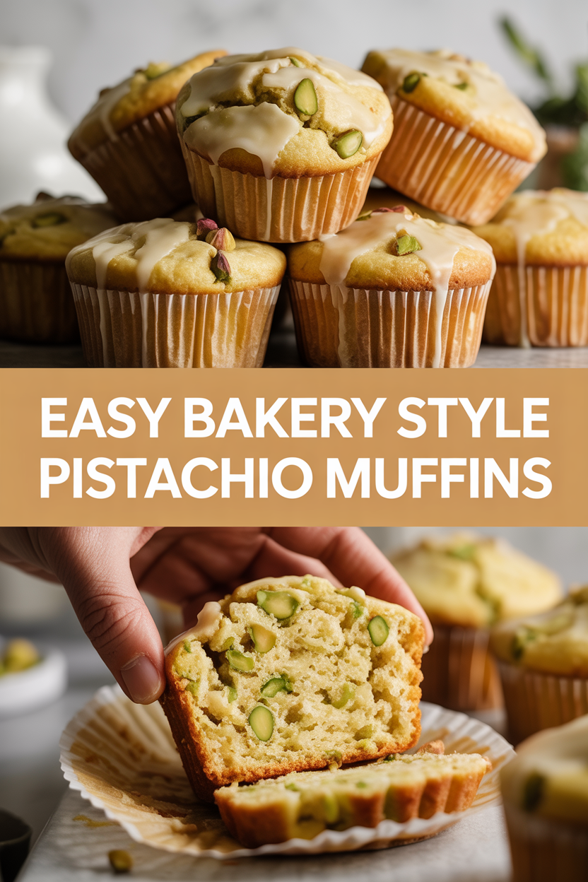Easy Bakery Style Pistachio Muffins