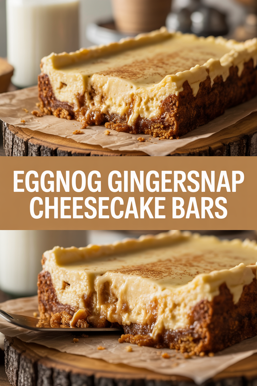 Eggnog Gingersnap Cheesecake Bars