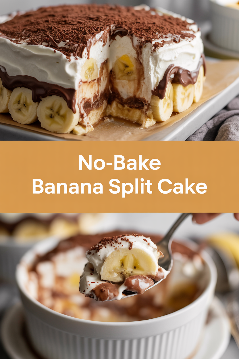 No-Bake Banana Split Cake