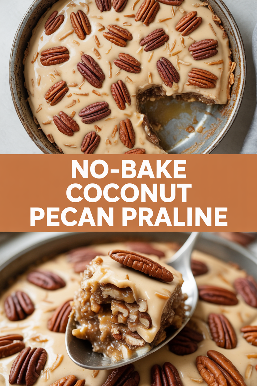 No-Bake Coconut Pecan Praline