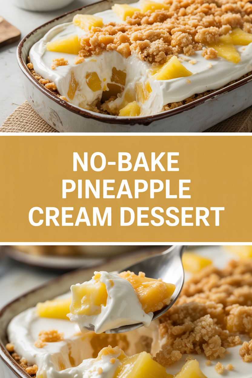 No-Bake Pineapple Cream Dessert
