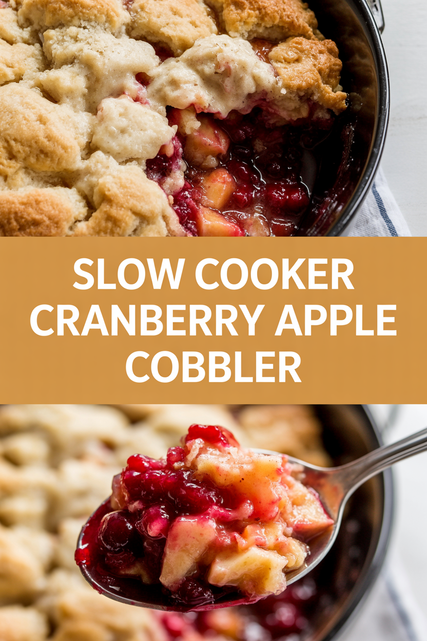 Slow Cooker Cranberry Apple Cobbler