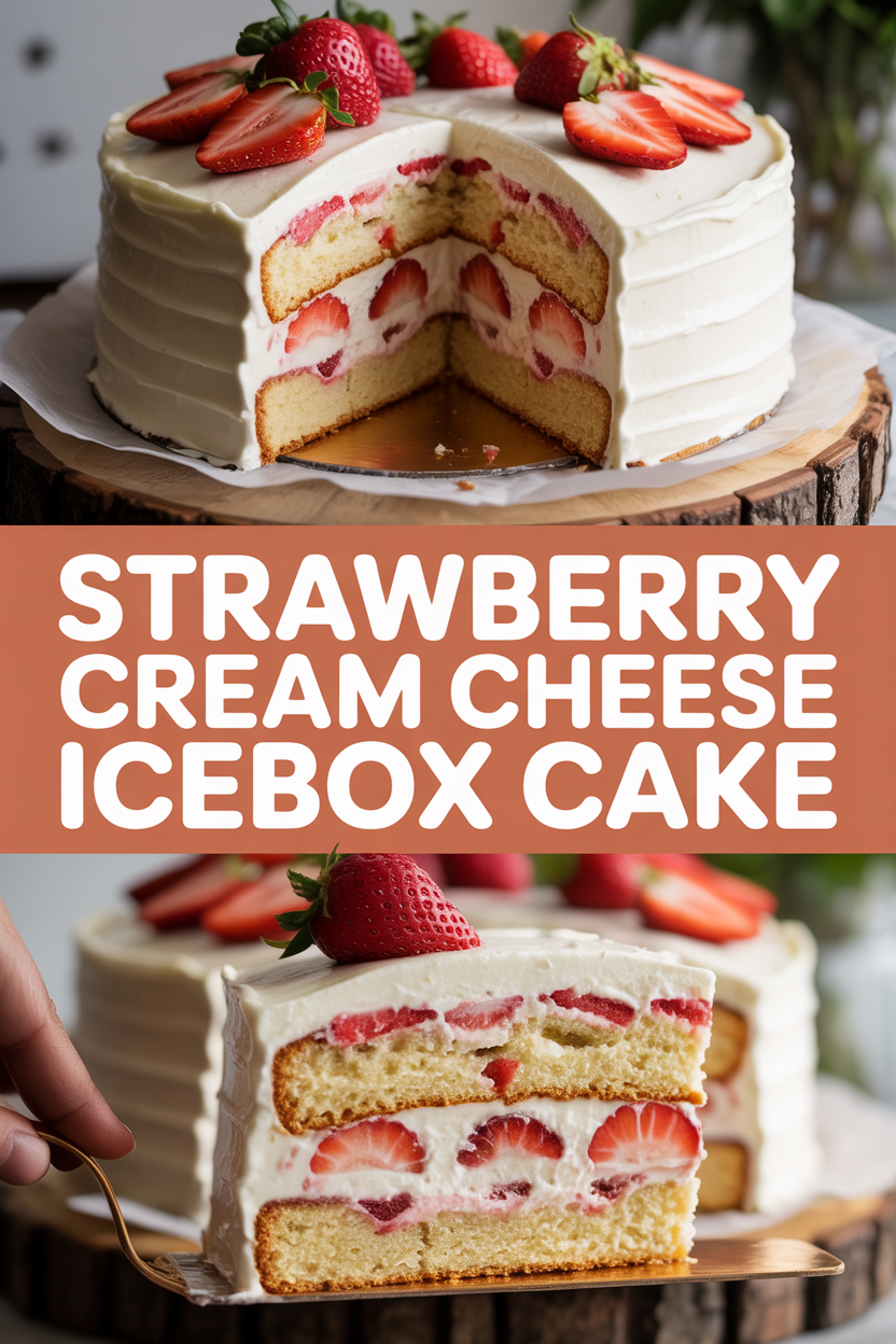 Strawberry Cream Cheese Icebox Cake