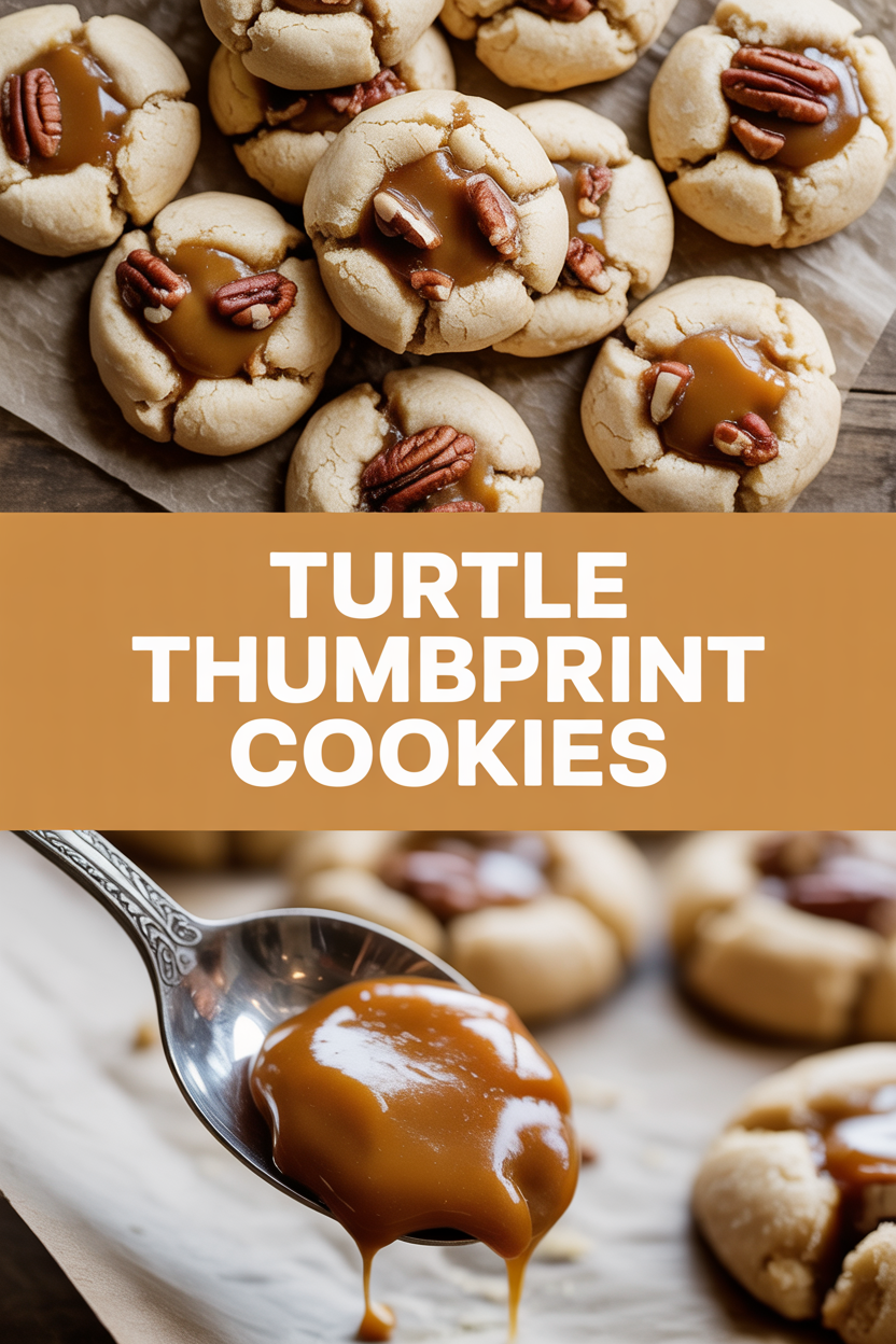 Turtle Thumbprint Cookies