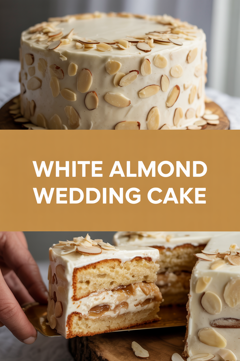White Almond Wedding Cake