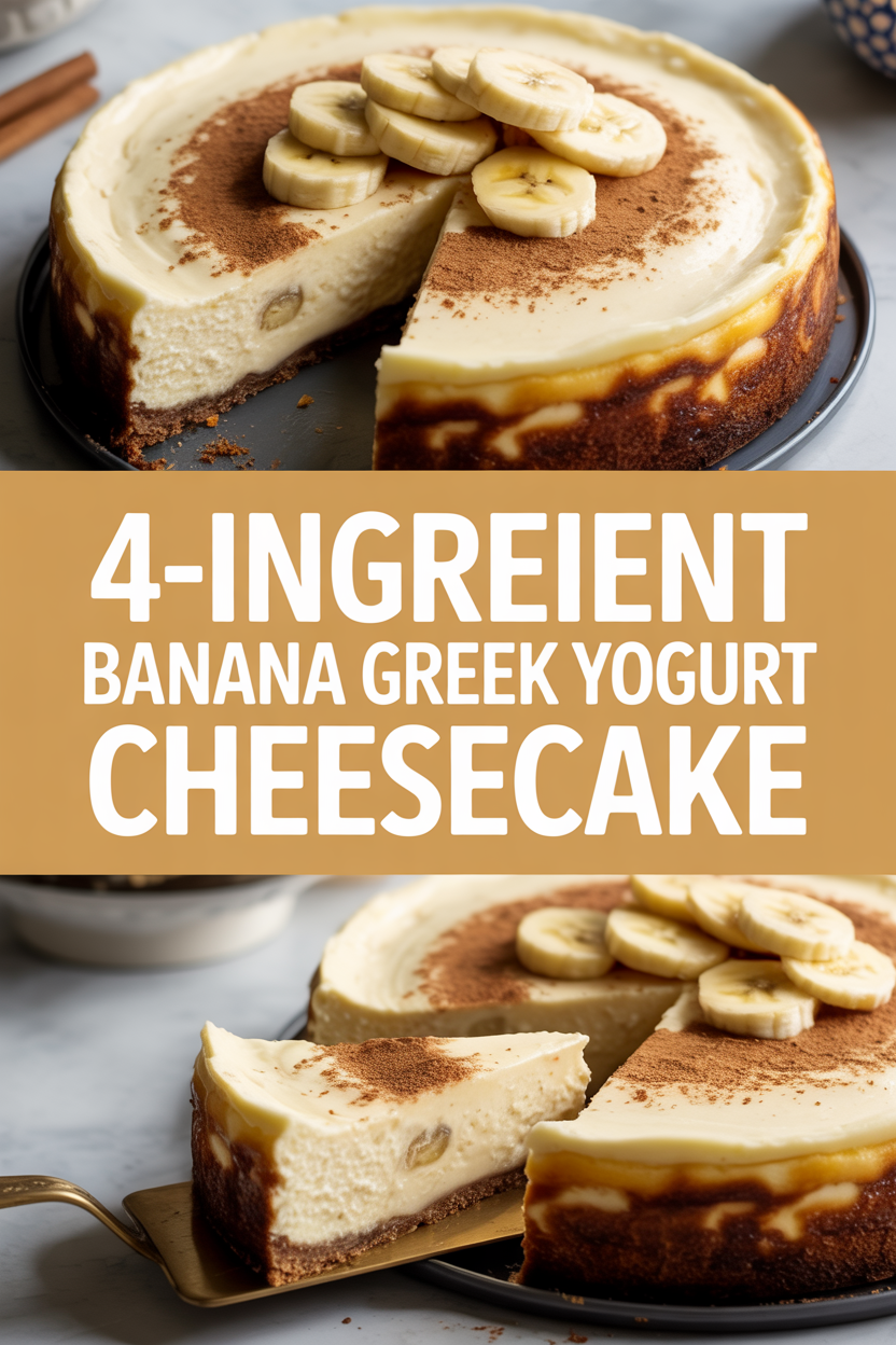 4-Ingredient Banana Greek Yogurt Cheesecake