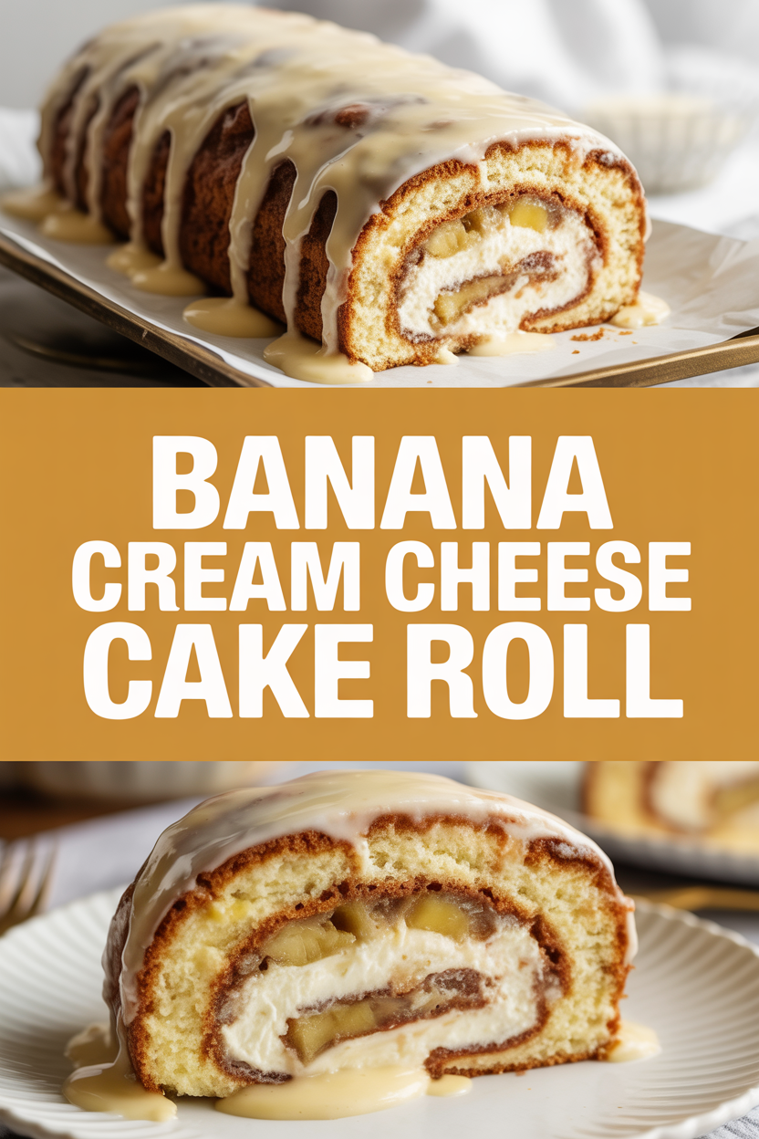 Banana Cream Cheese Cake Roll