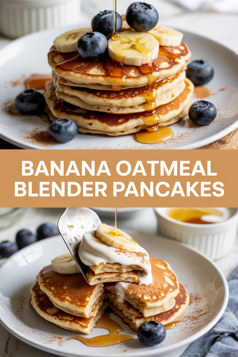 Banana Oatmeal Blender Pancakes