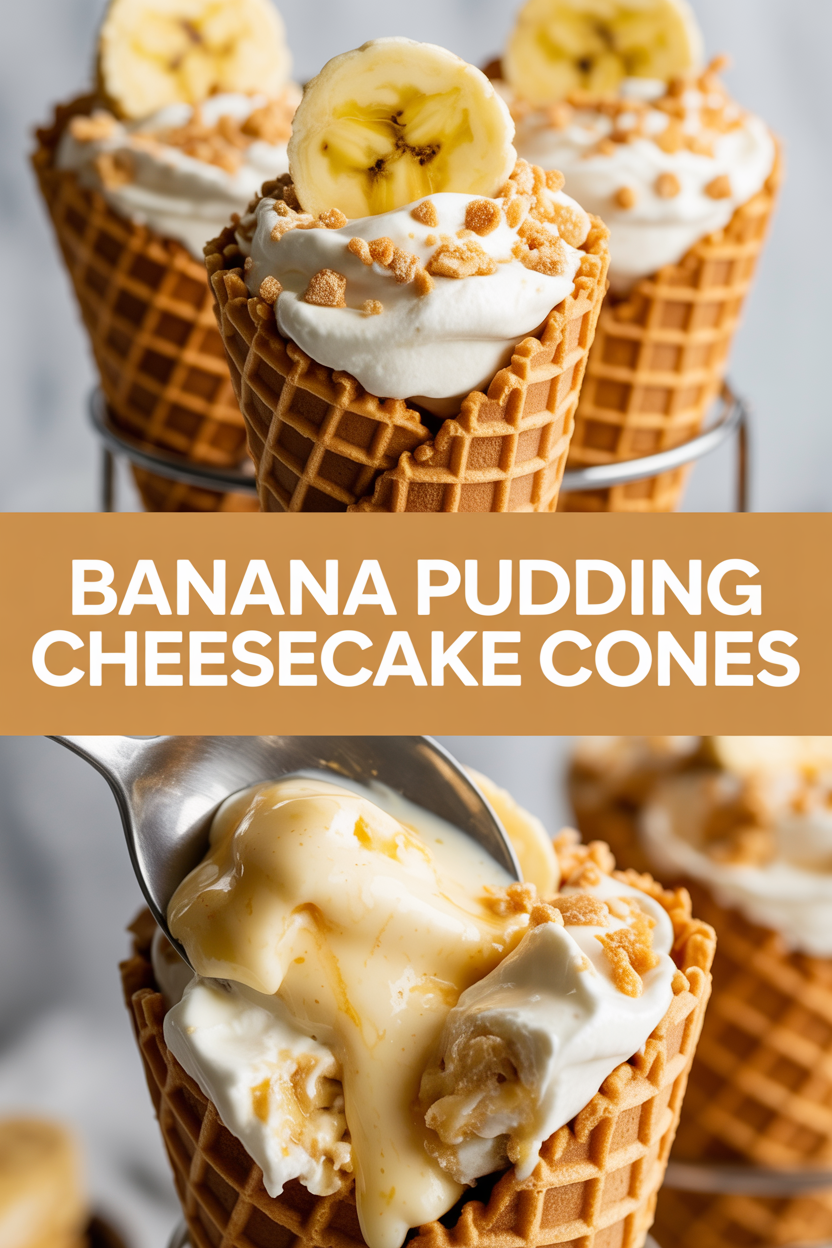 Banana Pudding Cheesecake Cones