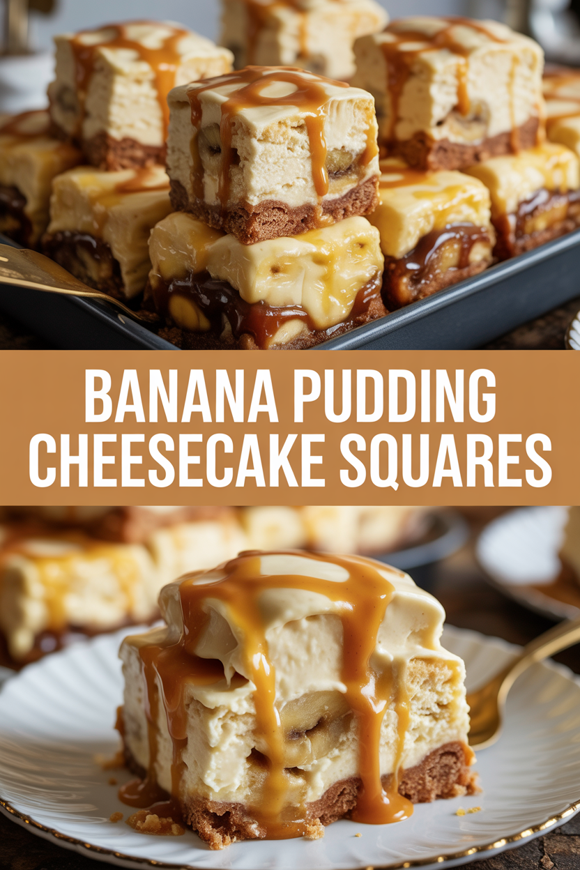 Banana Pudding Cheesecake Squares