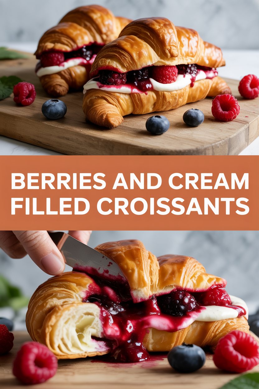 Berries and Cream Filled Croissants