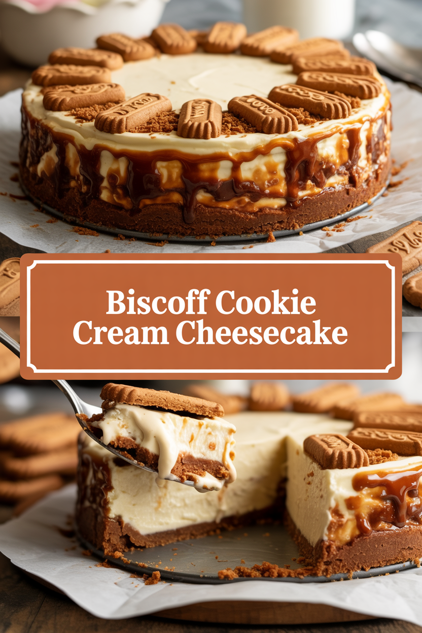 Biscoff Cookie Cream Cheesecake