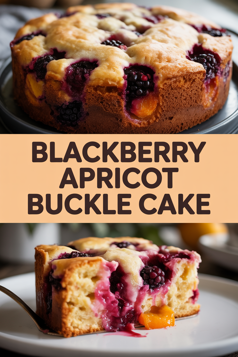 Blackberry Apricot Buckle Cake